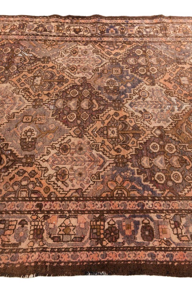 Detail image of 5' 4 x 9' 10 Hand Knotted Ultra Vintage Persian Wool Rug