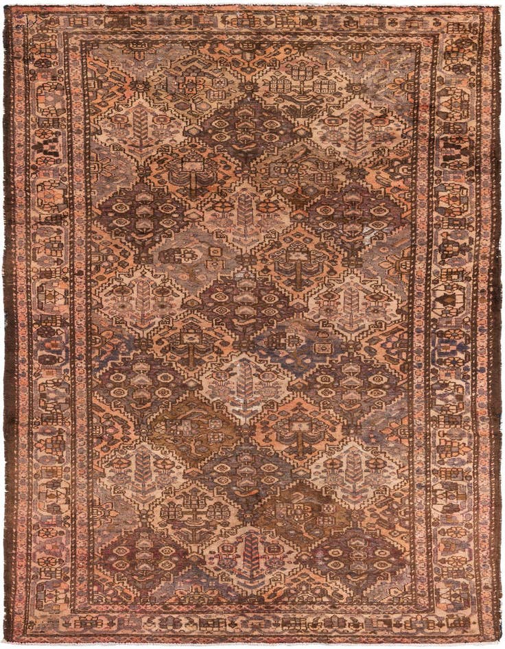 Detail image of 5' 4 x 9' 10 Hand Knotted Ultra Vintage Persian Wool Rug