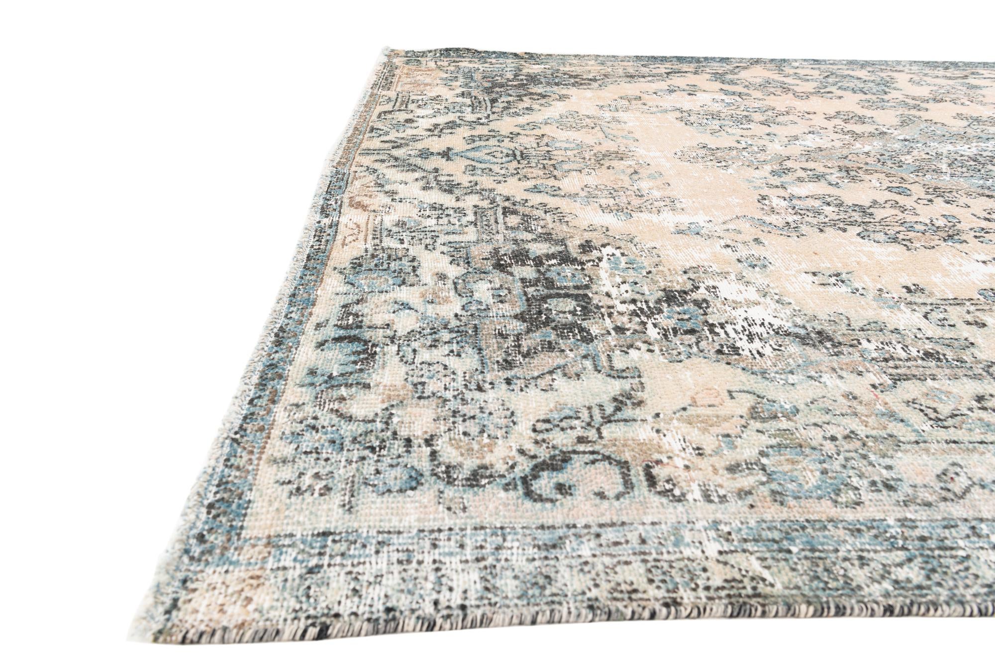 7' 1 x 9' 1 Hand Knotted Ultra Vintage Persian Wool Rug