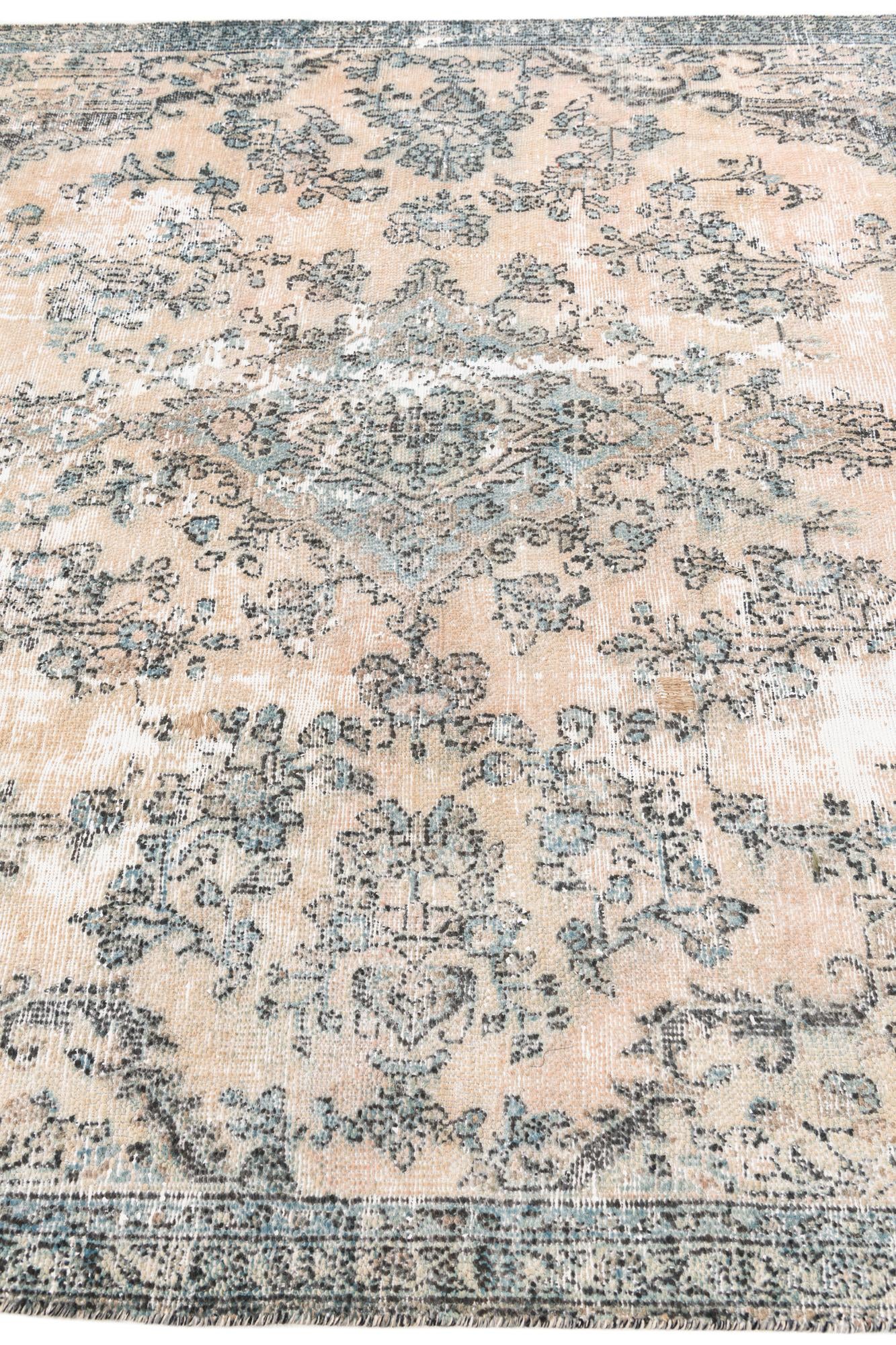 7' 1 x 9' 1 Hand Knotted Ultra Vintage Persian Wool Rug