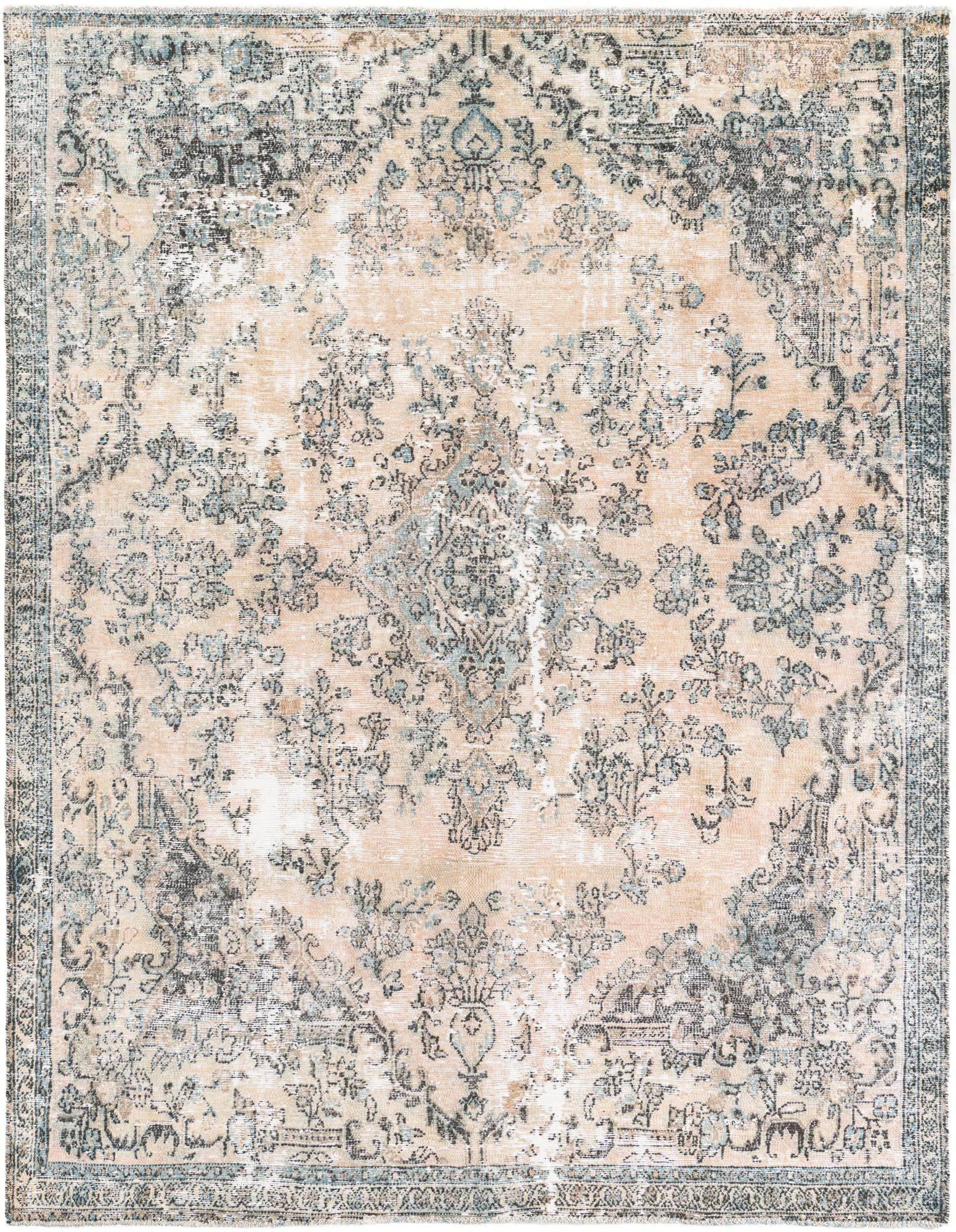 7' 1 x 9' 1 Hand Knotted Ultra Vintage Persian Wool Rug