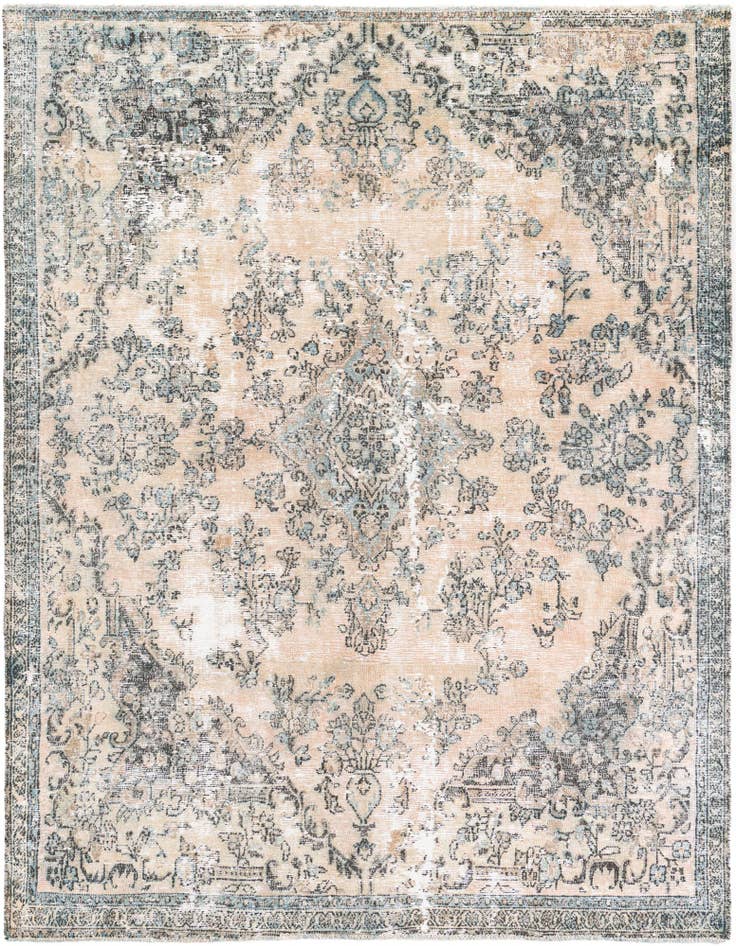 Detail image of 7' 1 x 9' 1 Hand Knotted Ultra Vintage Persian Wool Rug