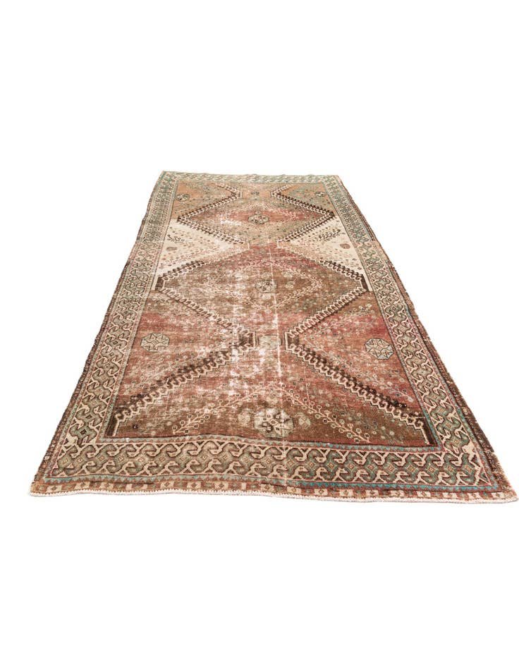 Detail image of 5' 3 x 9' 4 Hand Knotted Ultra Vintage Persian Wool Rug