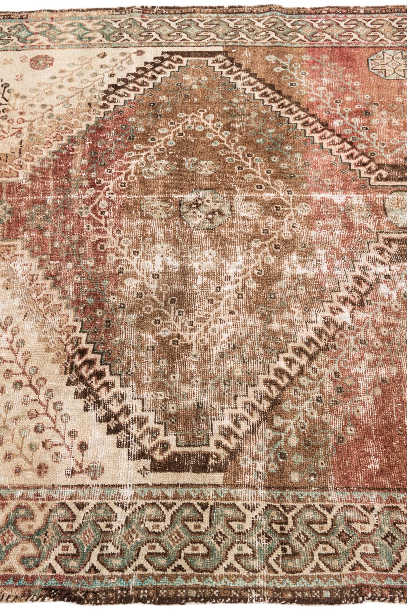 5' 3 x 9' 4 Hand Knotted Ultra Vintage Persian Wool Rug