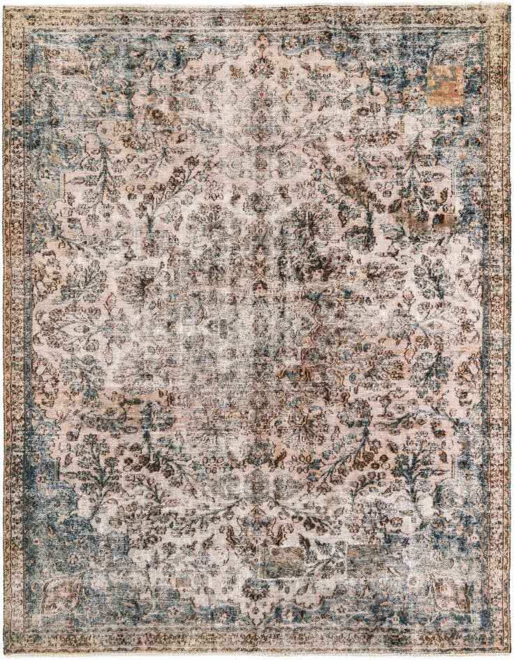 Detail image of 7' 10 x 10' 7 Hand Knotted Ultra Vintage Persian Wool Rug