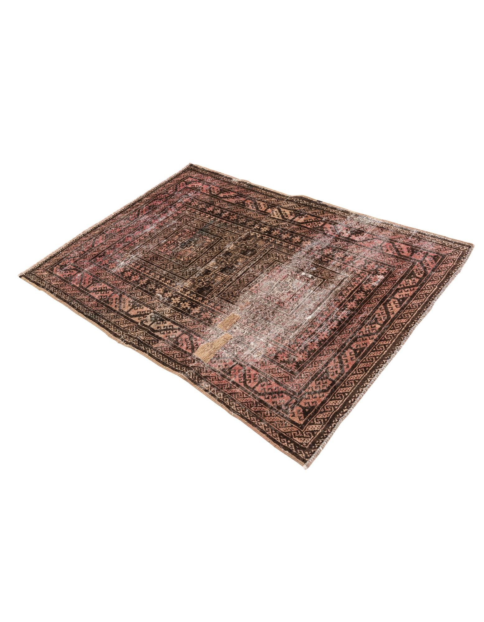 3' 9 x 5' 2 Hand Knotted Ultra Vintage Persian Wool Rug