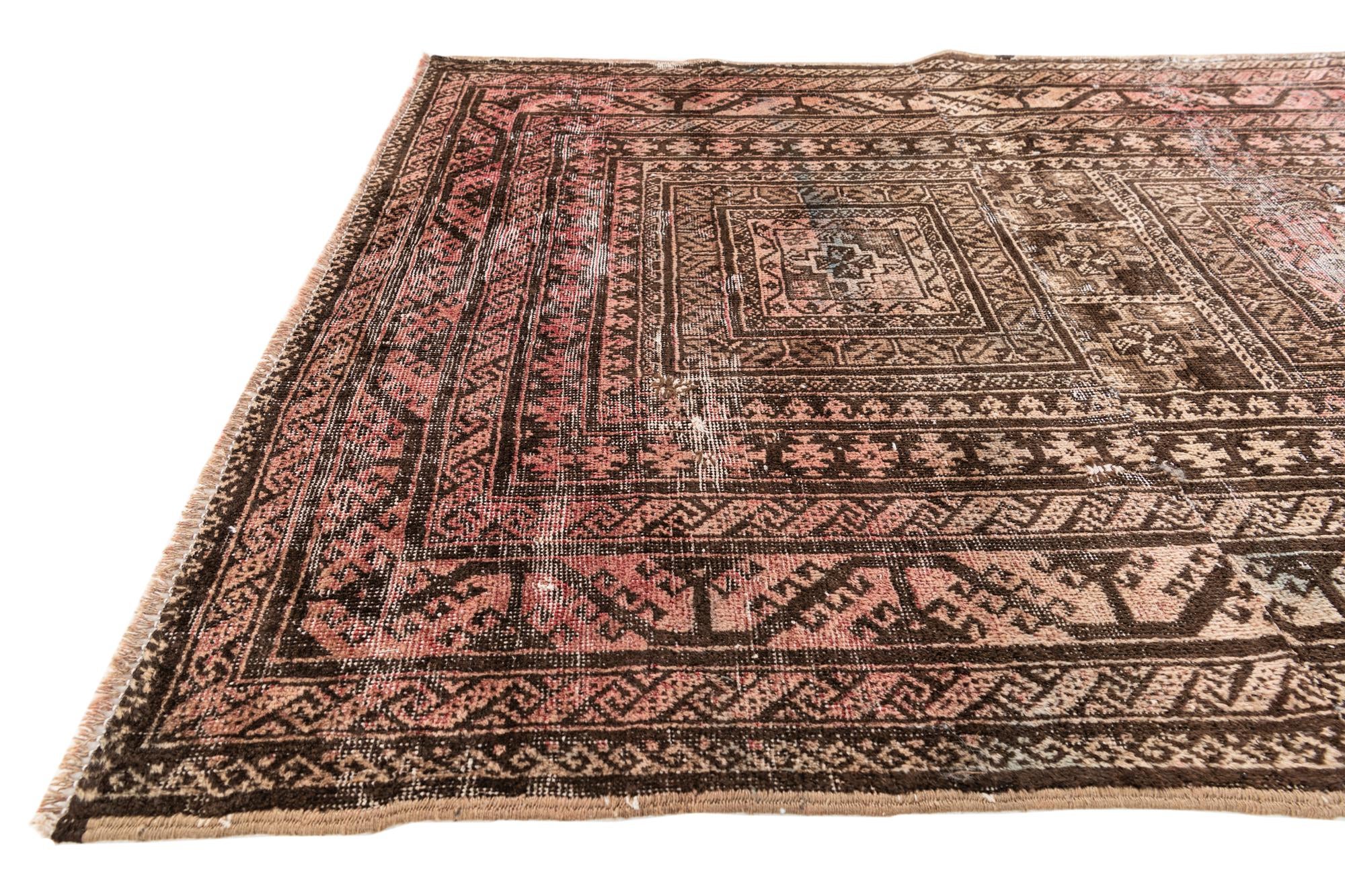 3' 9 x 5' 2 Hand Knotted Ultra Vintage Persian Wool Rug