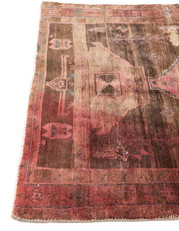 Detail image of 4' 2 x 5' 4  Hand Knotted Ultra Vintage Persian Wool Rug