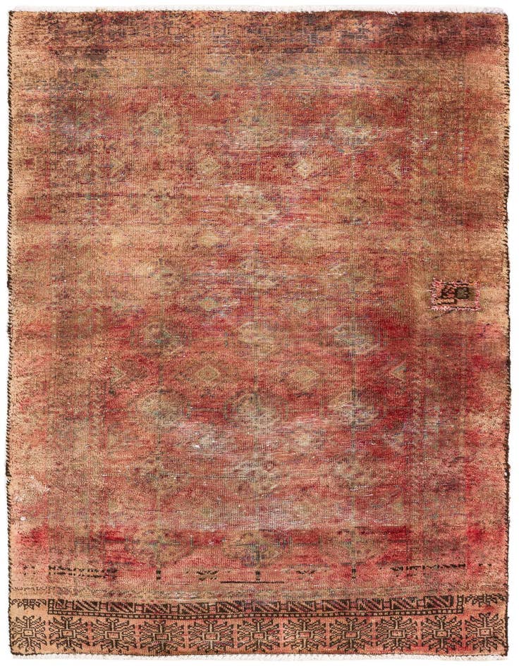 Detail image of 2' 9 x 4' 10 Hand Knotted Ultra Vintage Persian Wool Rug