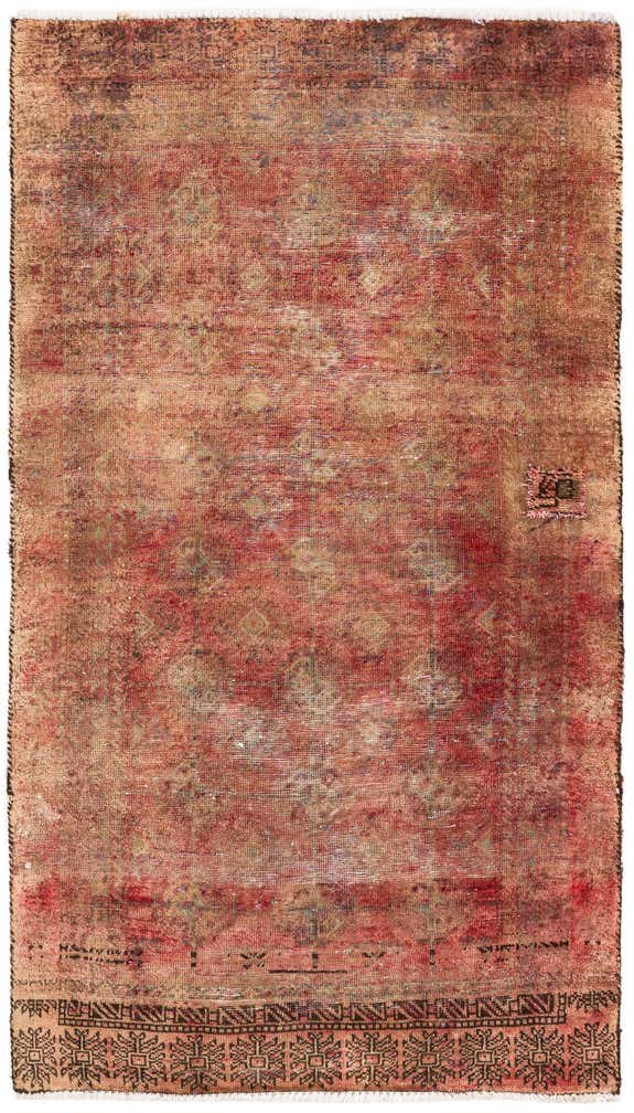 2' 9 x 4' 10 Hand Knotted Ultra Vintage Persian Wool Rug