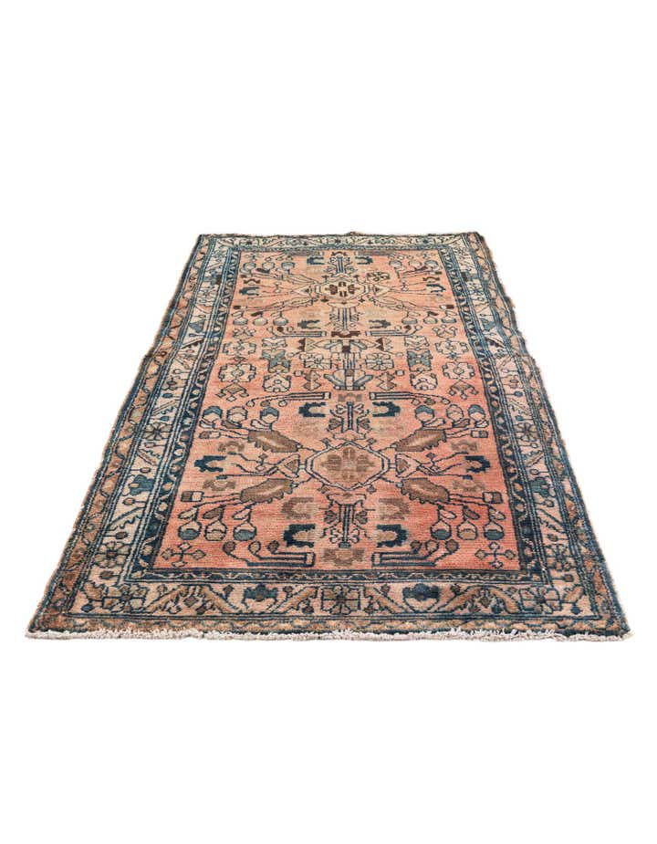 3' 9 x 6' 5 Hand Knotted Ultra Vintage Persian Wool Rug