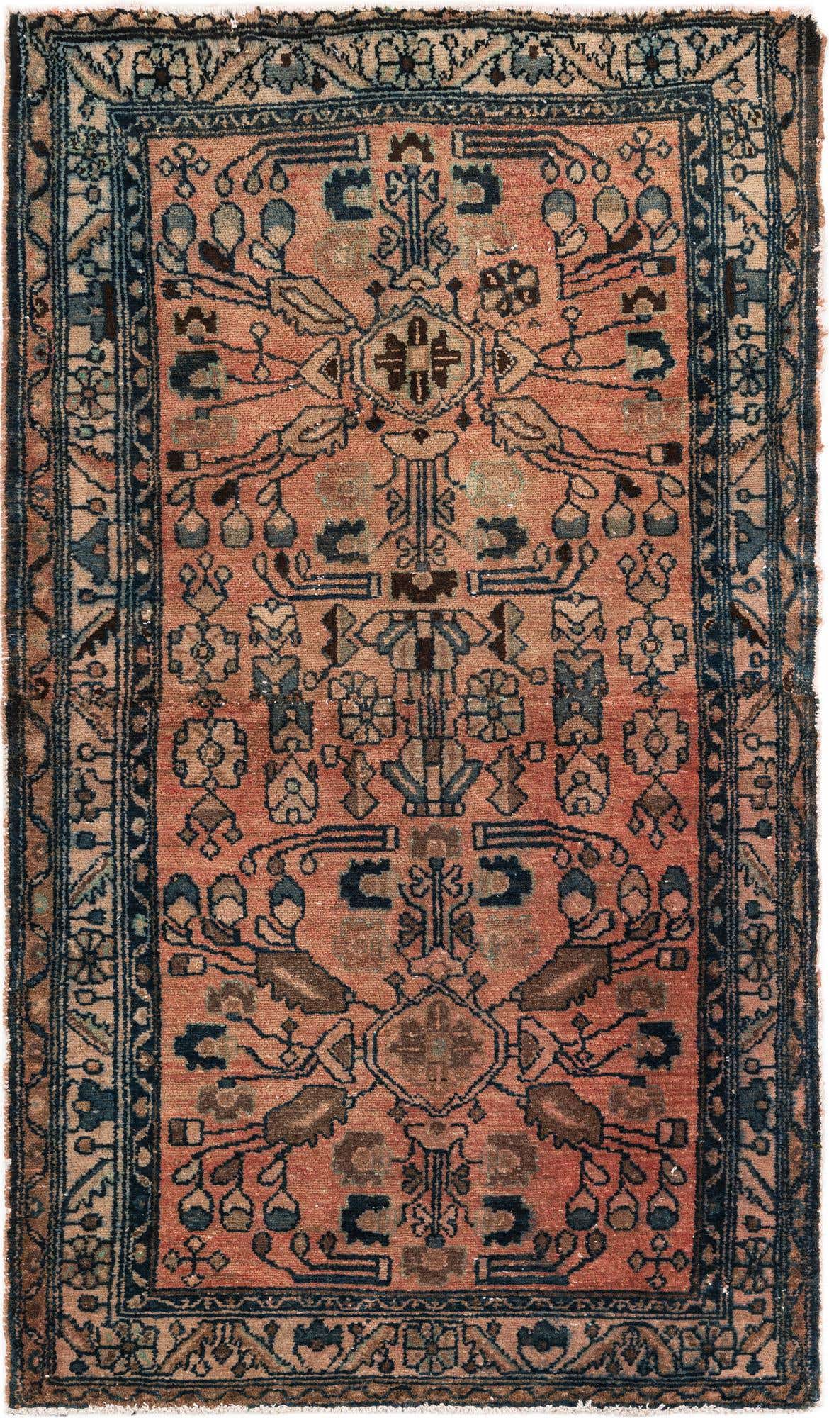 3' 9 x 6' 5 Hand Knotted Ultra Vintage Persian Wool Rug