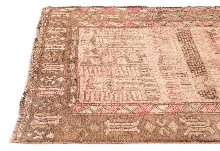 Detail image of 2' 8 x 4' 3 Hand Knotted Ultra Vintage Persian Wool Rug