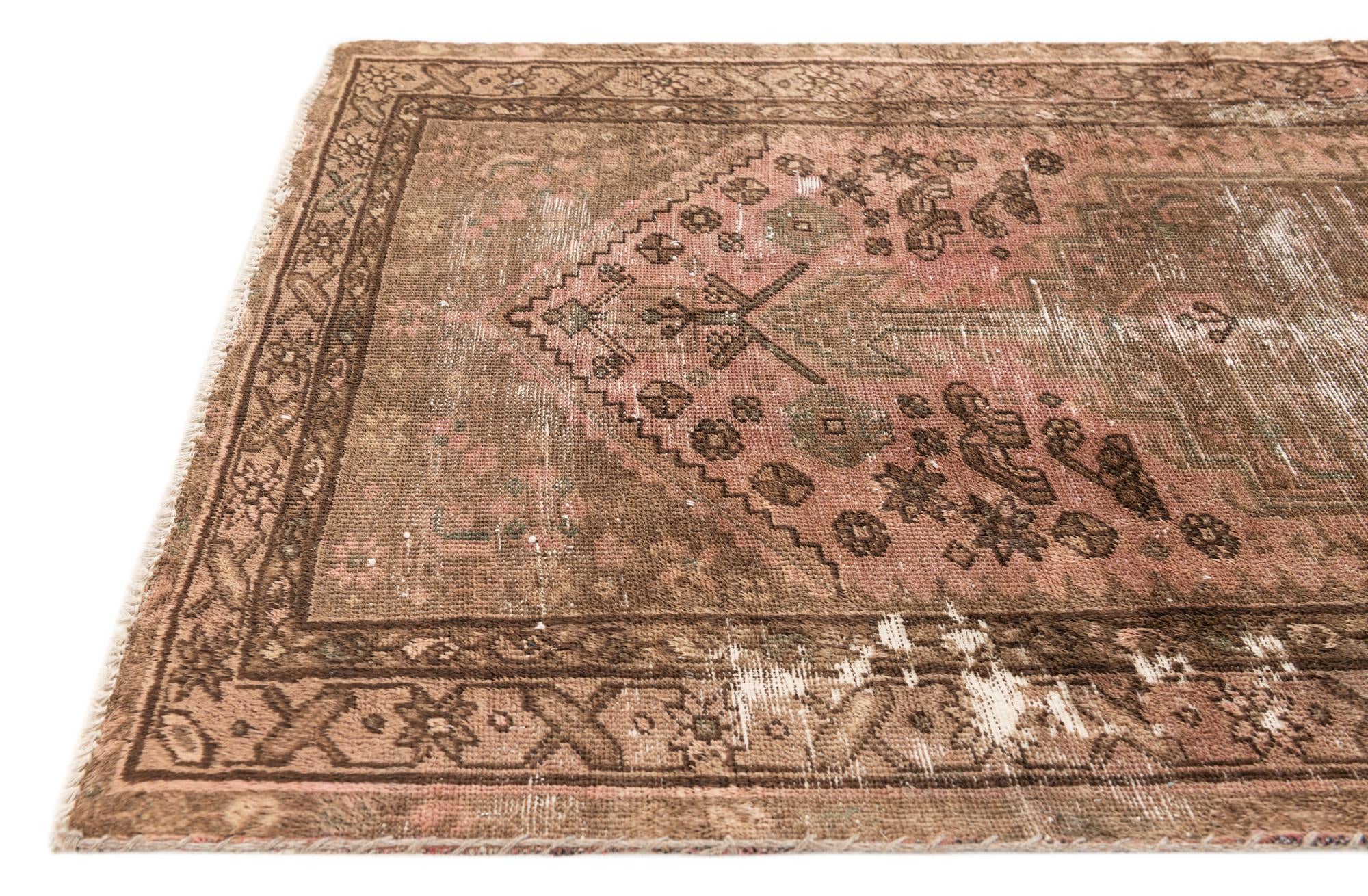 3' 5 x 5' 10 Hand Knotted Ultra Vintage Persian Wool Rug