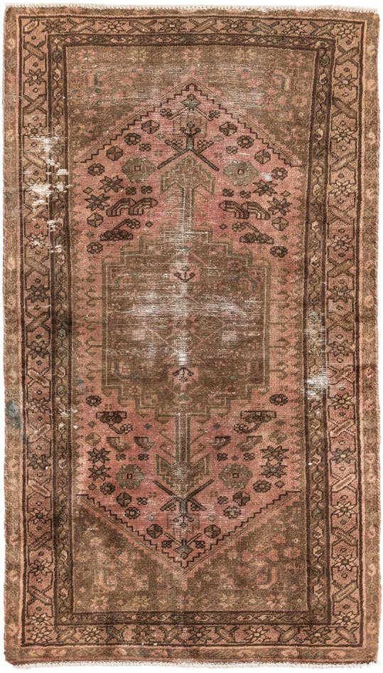 Detail image of 3' 5 x 5' 10 Hand Knotted Ultra Vintage Persian Wool Rug