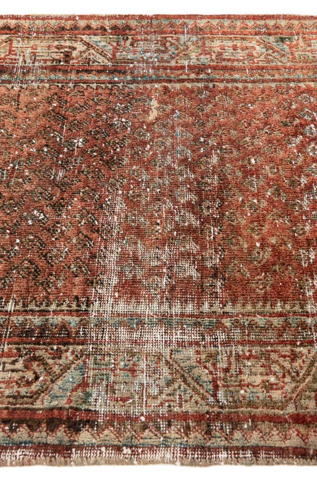 Detail image of 2' 9 x 4' 3 Hand Knotted Ultra Vintage Persian Wool Rug