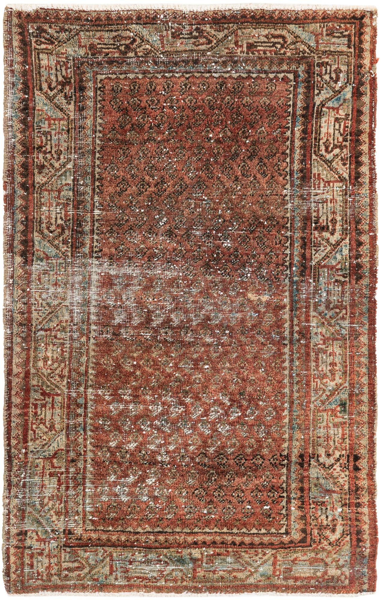 2' 9 x 4' 3 Hand Knotted Ultra Vintage Persian Wool Rug