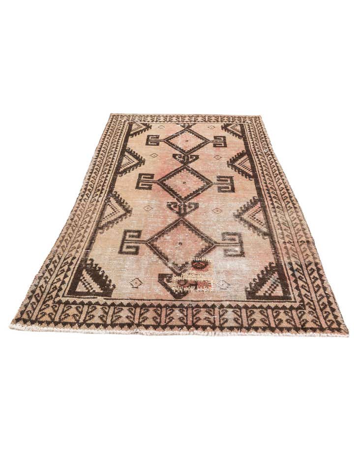 3' 7 x 6' 4 Hand Knotted Ultra Vintage Persian Wool Rug