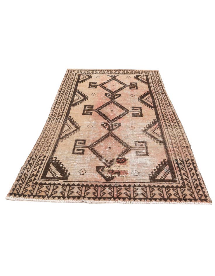 Detail image of 3' 7 x 6' 4 Hand Knotted Ultra Vintage Persian Wool Rug