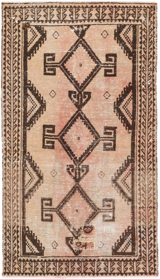 Detail image of 3' 7 x 6' 4 Hand Knotted Ultra Vintage Persian Wool Rug