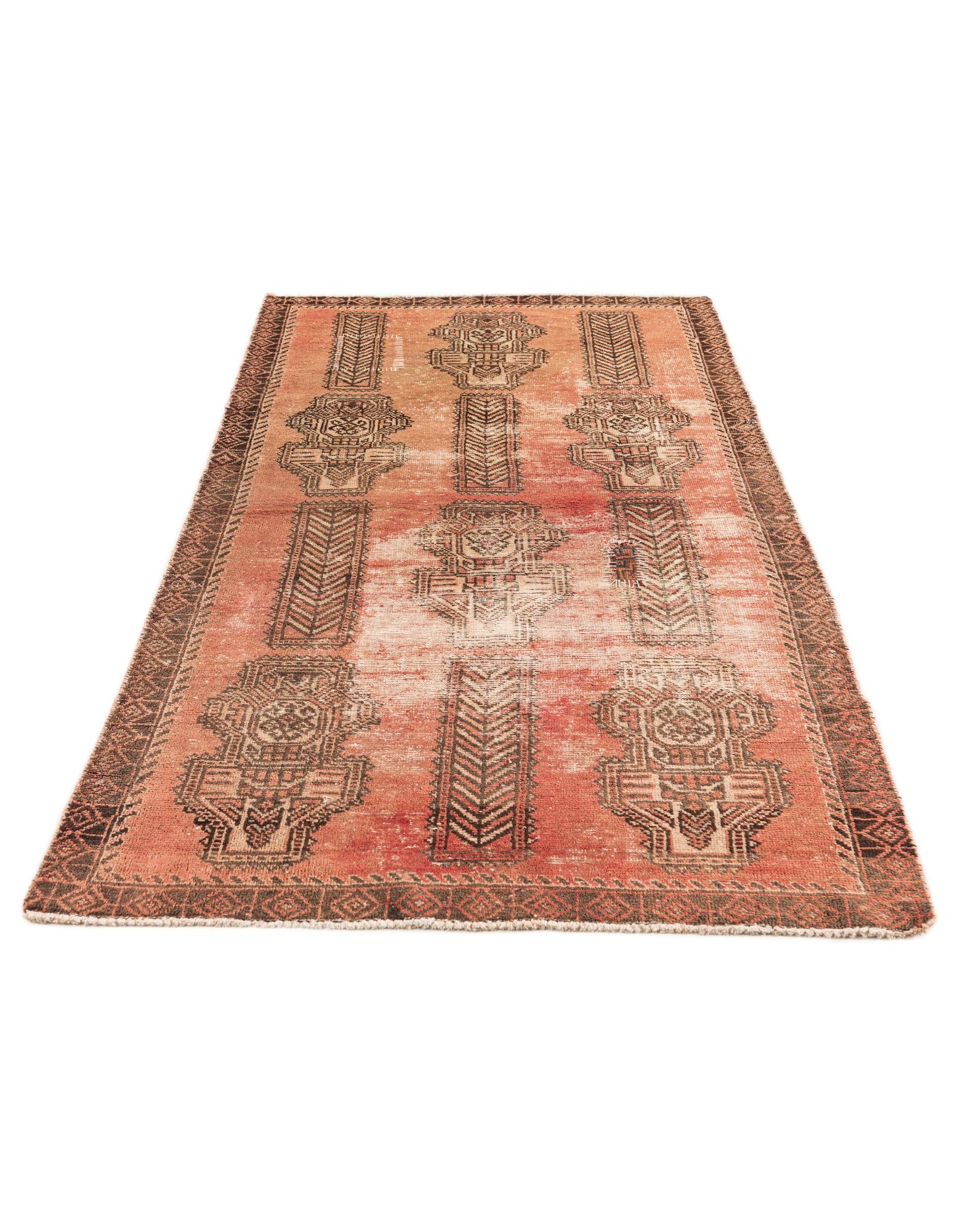 3' 5 x 6' 2 Hand Knotted Ultra Vintage Persian Wool Rug