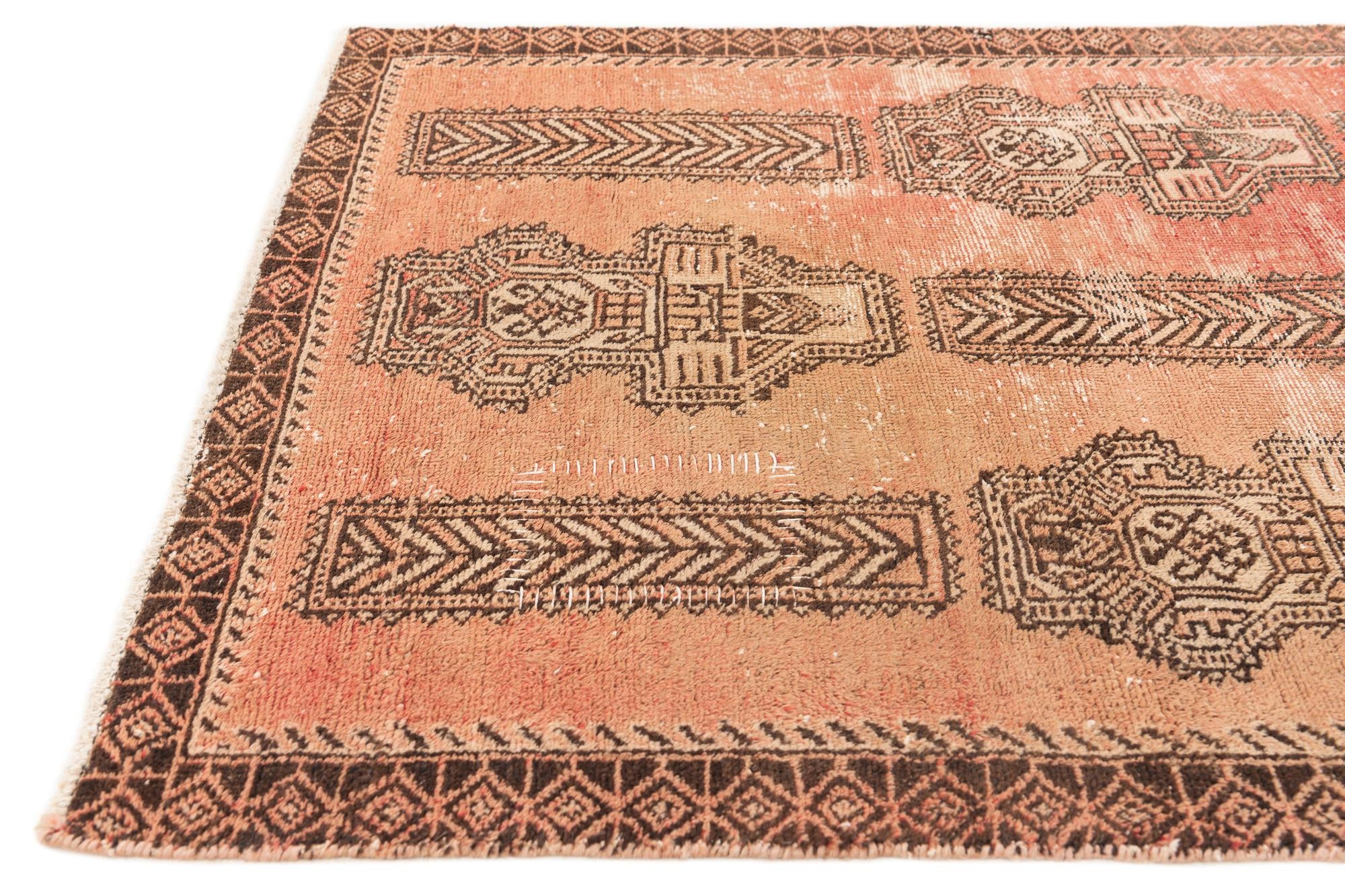 3' 5 x 6' 2 Hand Knotted Ultra Vintage Persian Wool Rug