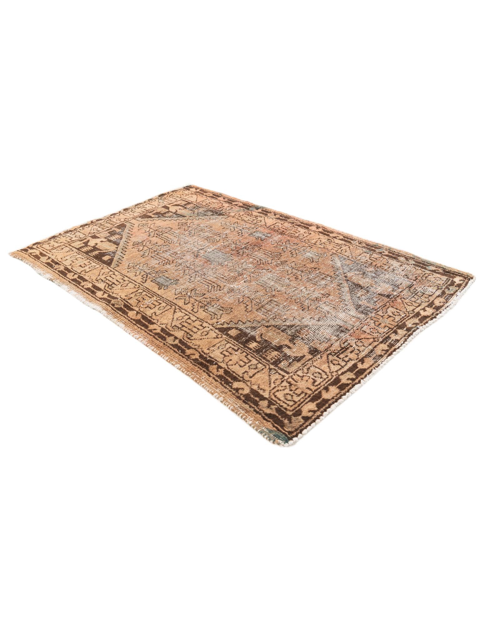 3' 4 x 4' 9 Hand Knotted Ultra Vintage Persian Wool Rug
