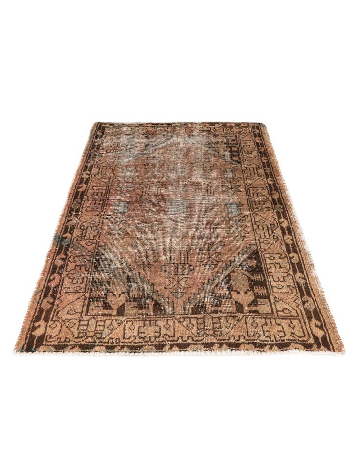 Detail image of 3' 4 x 4' 9 Hand Knotted Ultra Vintage Persian Wool Rug