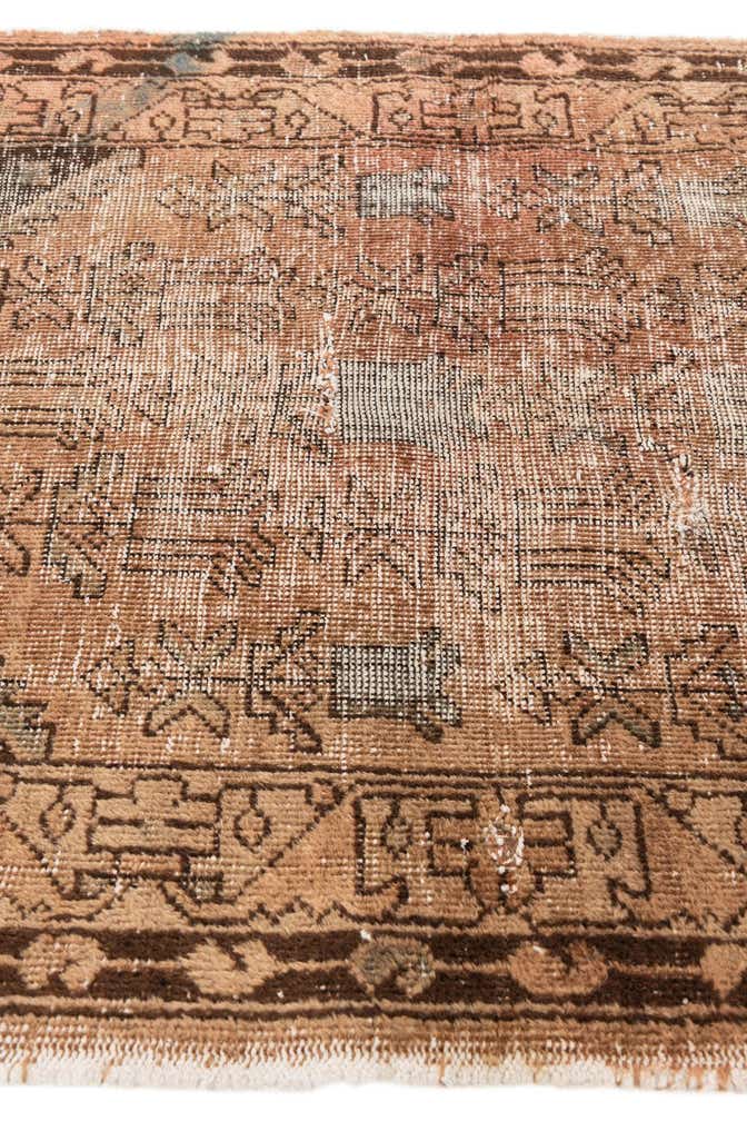 3' 4 x 4' 9 Hand Knotted Ultra Vintage Persian Wool Rug