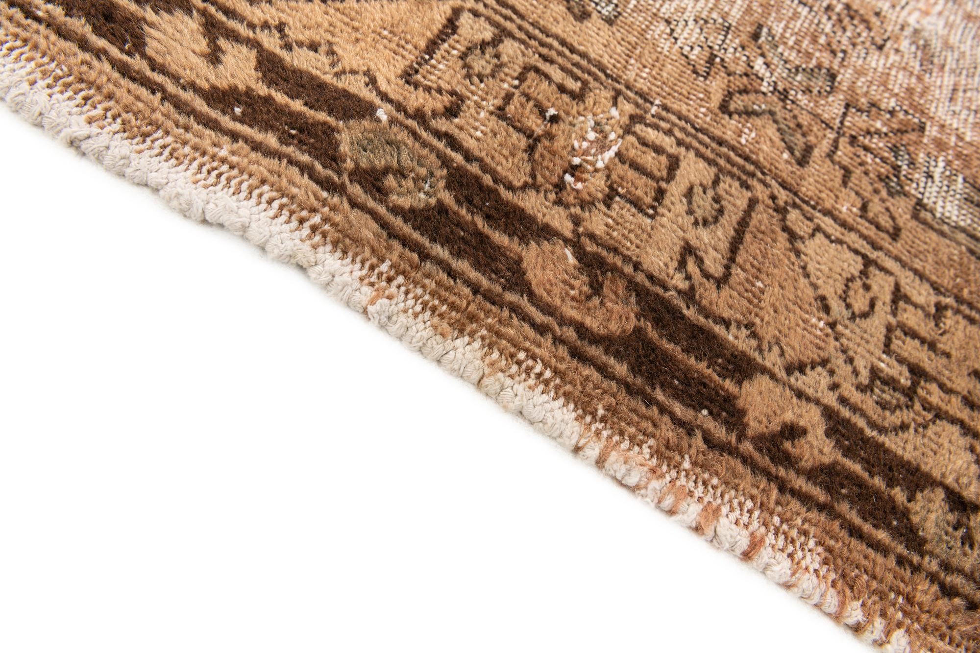 3' 4 x 4' 9 Hand Knotted Ultra Vintage Persian Wool Rug