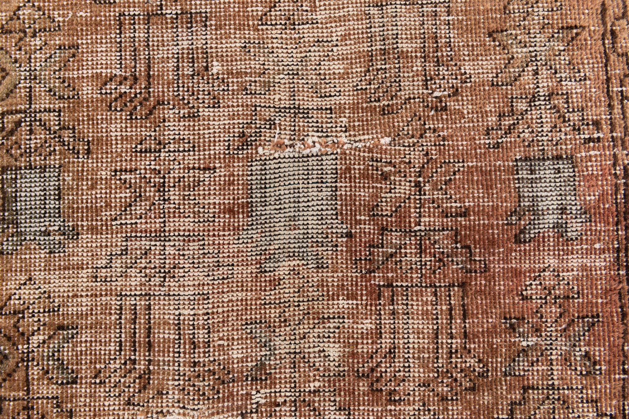 3' 4 x 4' 9 Hand Knotted Ultra Vintage Persian Wool Rug