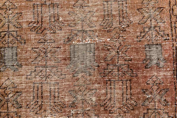 3' 4 x 4' 9 Hand Knotted Ultra Vintage Persian Wool Rug