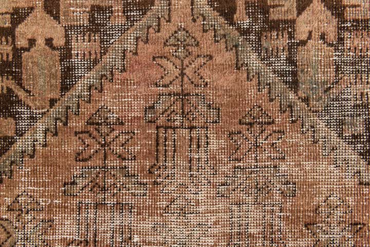 3' 4 x 4' 9 Hand Knotted Ultra Vintage Persian Wool Rug