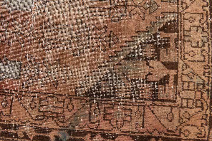 3' 4 x 4' 9 Hand Knotted Ultra Vintage Persian Wool Rug