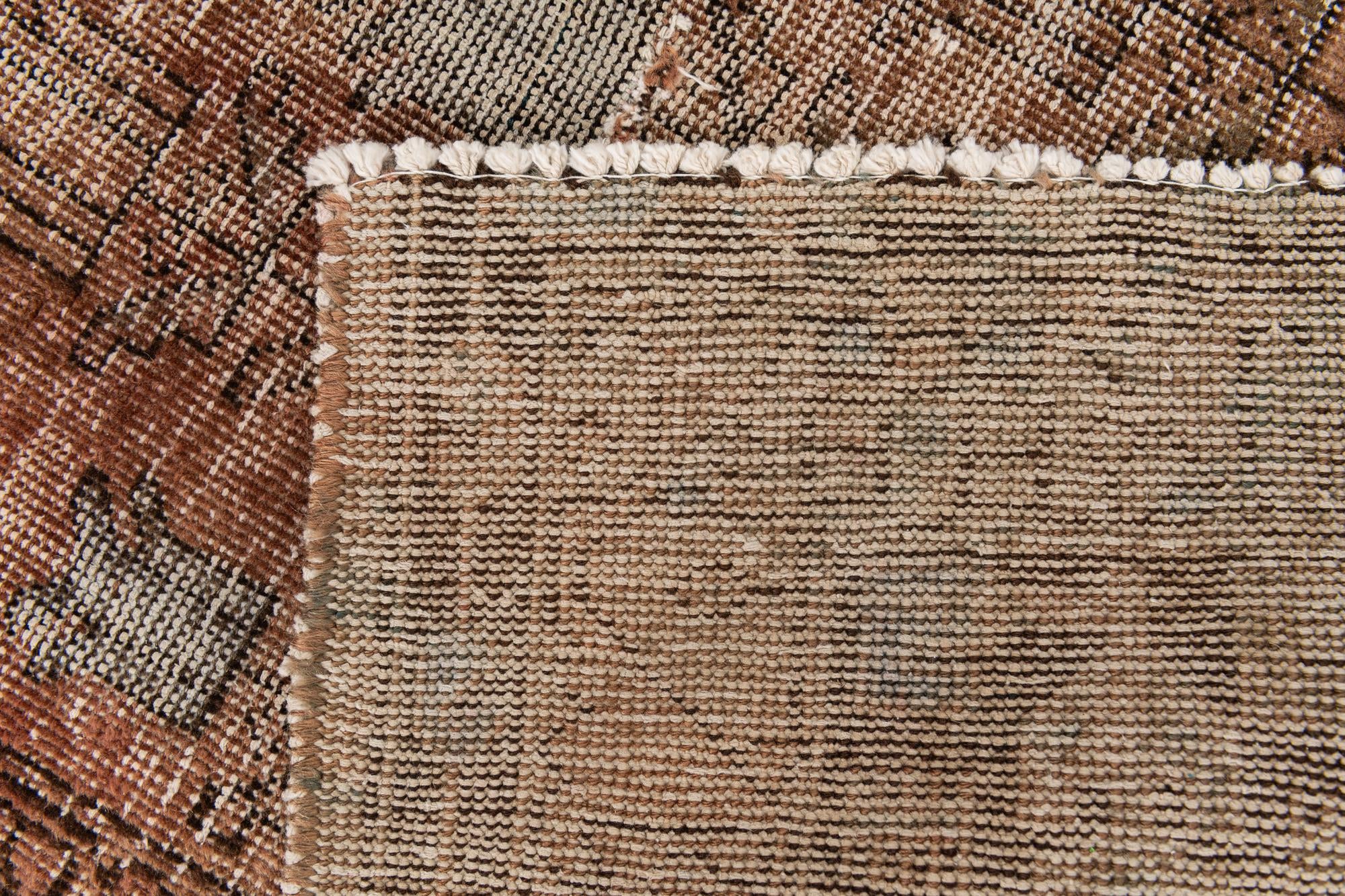 3' 4 x 4' 9 Hand Knotted Ultra Vintage Persian Wool Rug