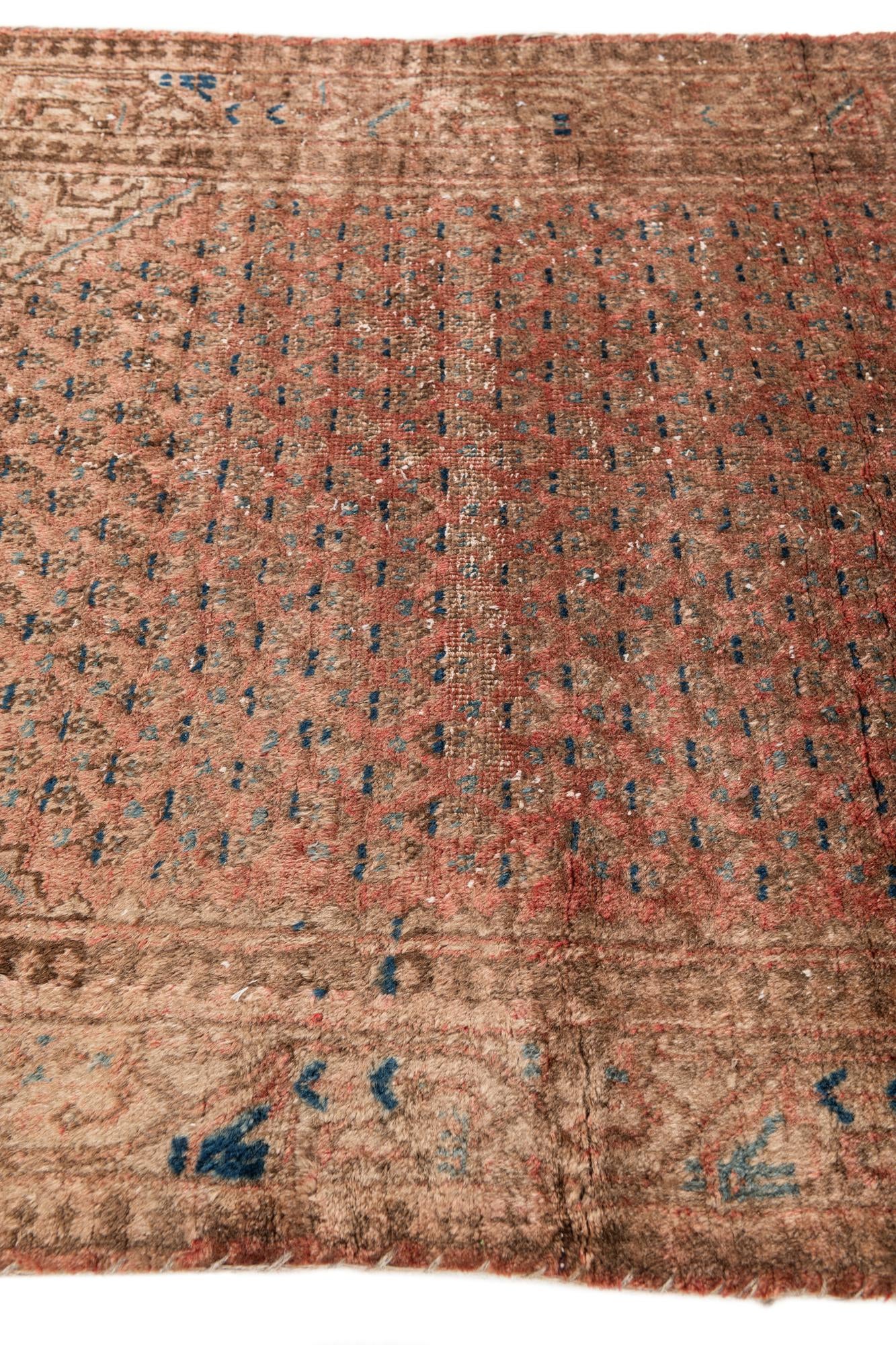 3' 6 x 6' 8 Hand Knotted Ultra Vintage Persian Wool Rug