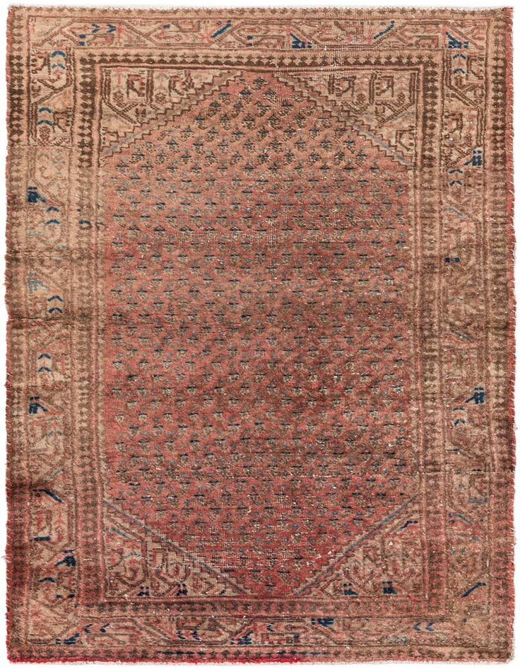Detail image of 3' 6 x 6' 8 Hand Knotted Ultra Vintage Persian Wool Rug