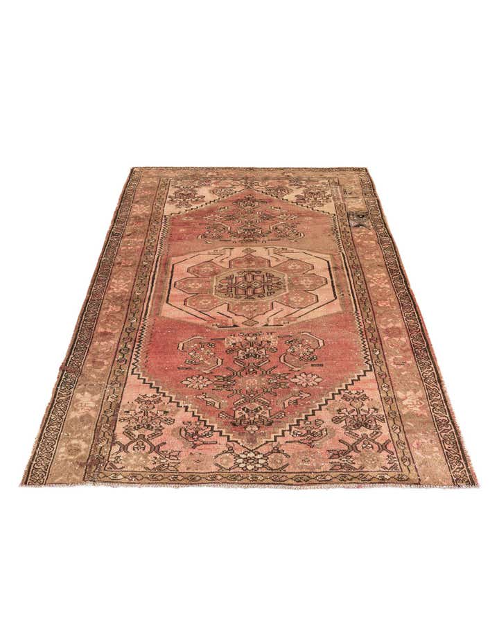 4' 4 x 6' 3 Hand Knotted Ultra Vintage Persian Wool Rug