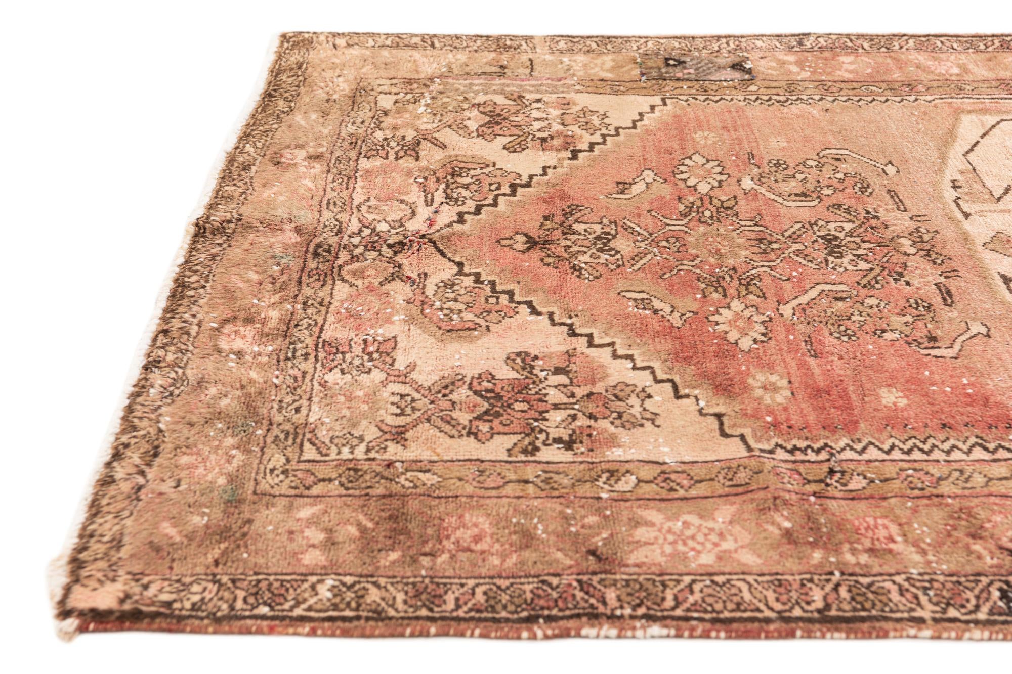 4' 4 x 6' 3 Hand Knotted Ultra Vintage Persian Wool Rug