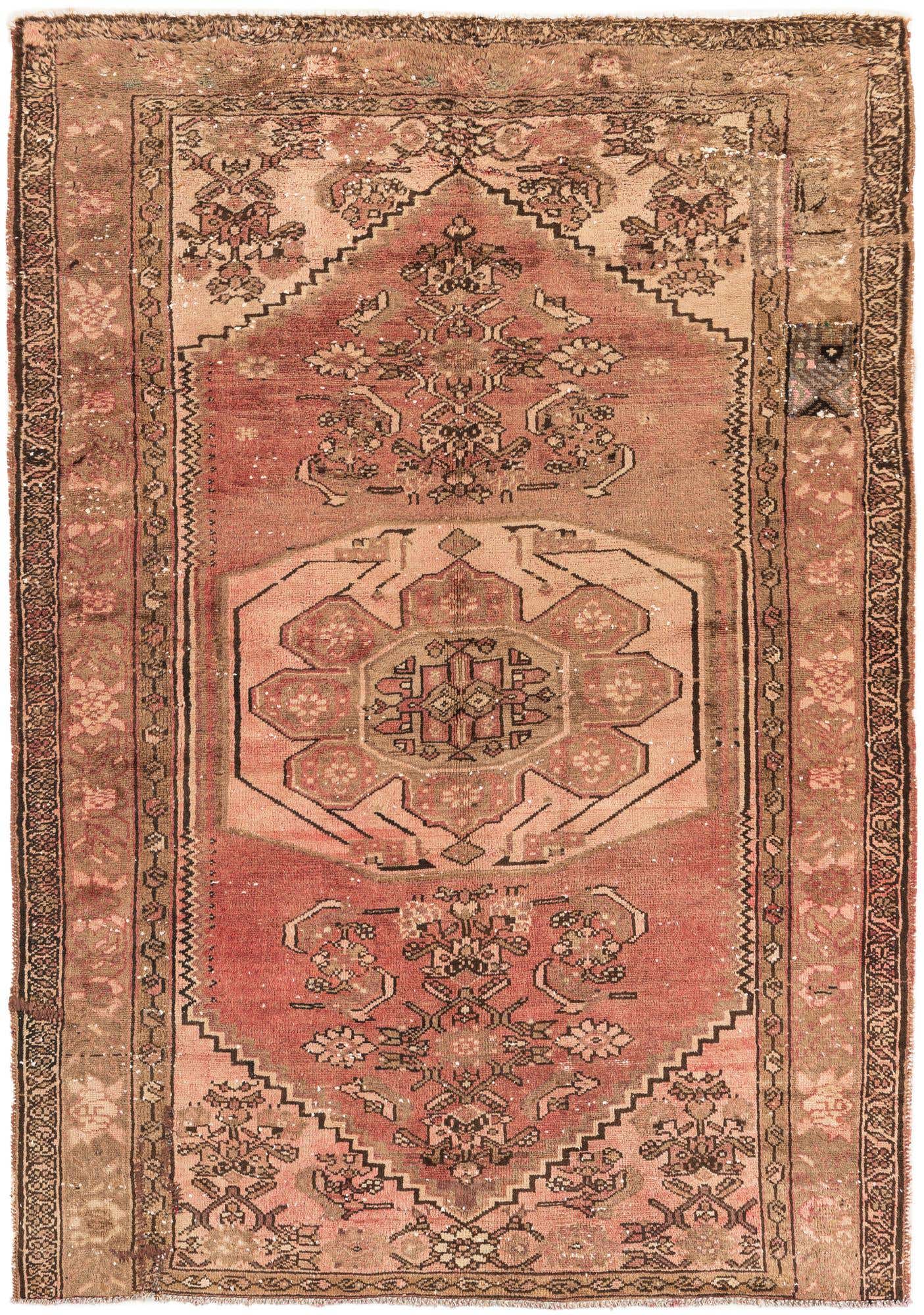 4' 4 x 6' 3 Hand Knotted Ultra Vintage Persian Wool Rug