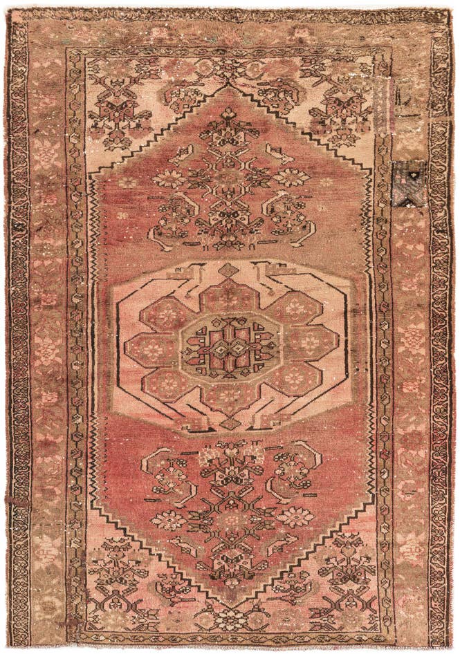 Detail image of 4' 4 x 6' 3 Hand Knotted Ultra Vintage Persian Wool Rug