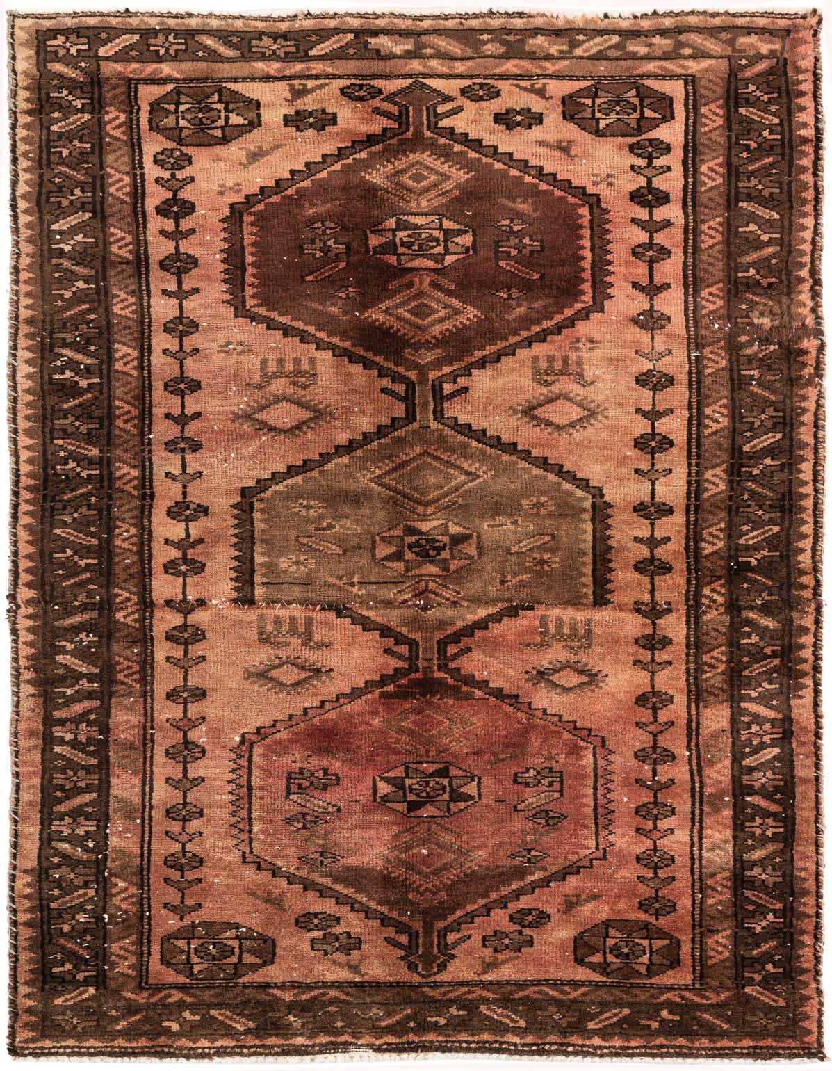 Primary image 3' 5 x 5' 9  Hand Knotted Ultra Vintage Persian Wool Rug