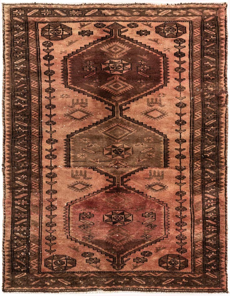Detail image of 3' 5 x 5' 9 Hand Knotted Ultra Vintage Persian Wool Rug