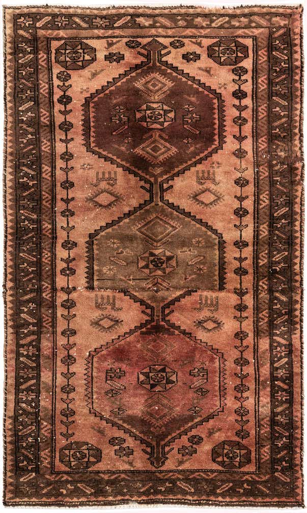 3' 5 x 5' 9 Hand Knotted Ultra Vintage Persian Wool Rug