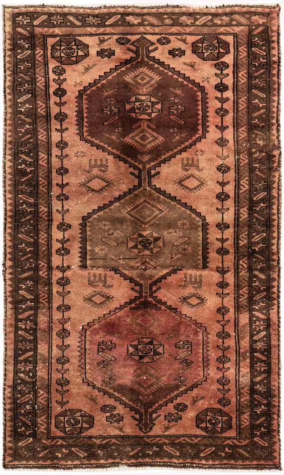 Detail image of 3' 5 x 5' 9 Hand Knotted Ultra Vintage Persian Wool Rug