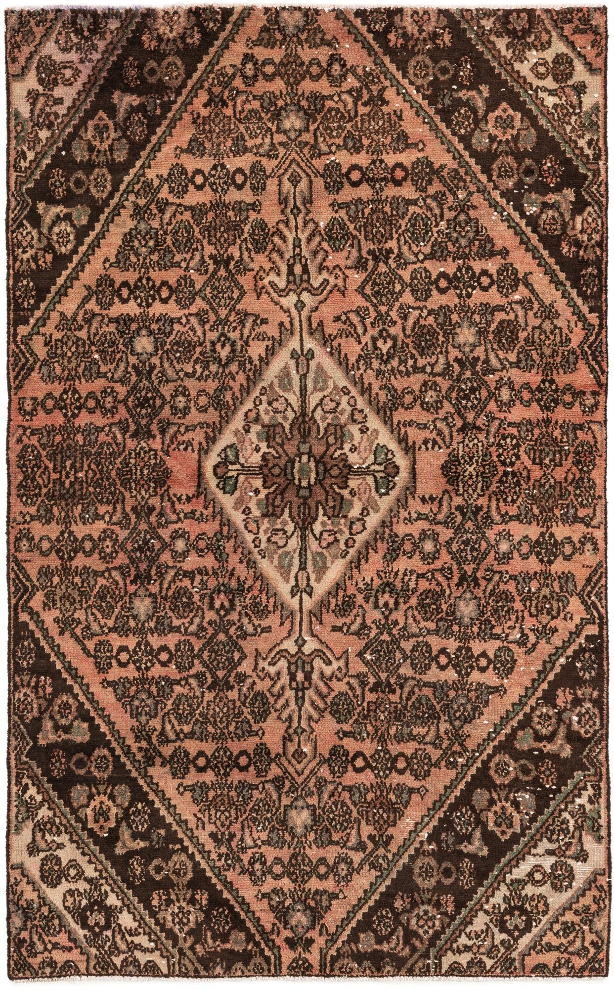 4' 4 x 7' 1 Hand Knotted Ultra Vintage Persian Wool Rug