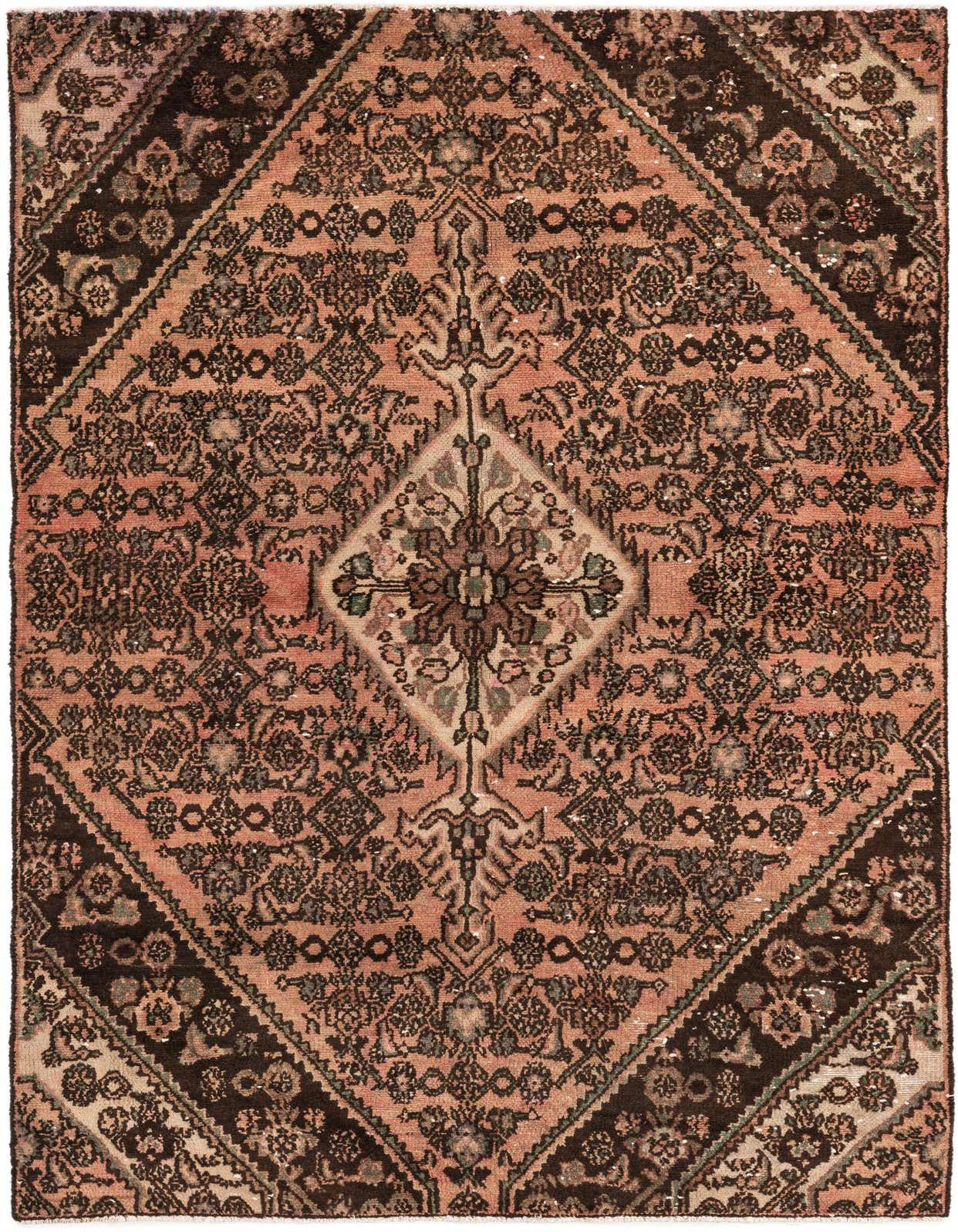 Primary image 4' 4 x 7' 1  Hand Knotted Ultra Vintage Persian Wool Rug