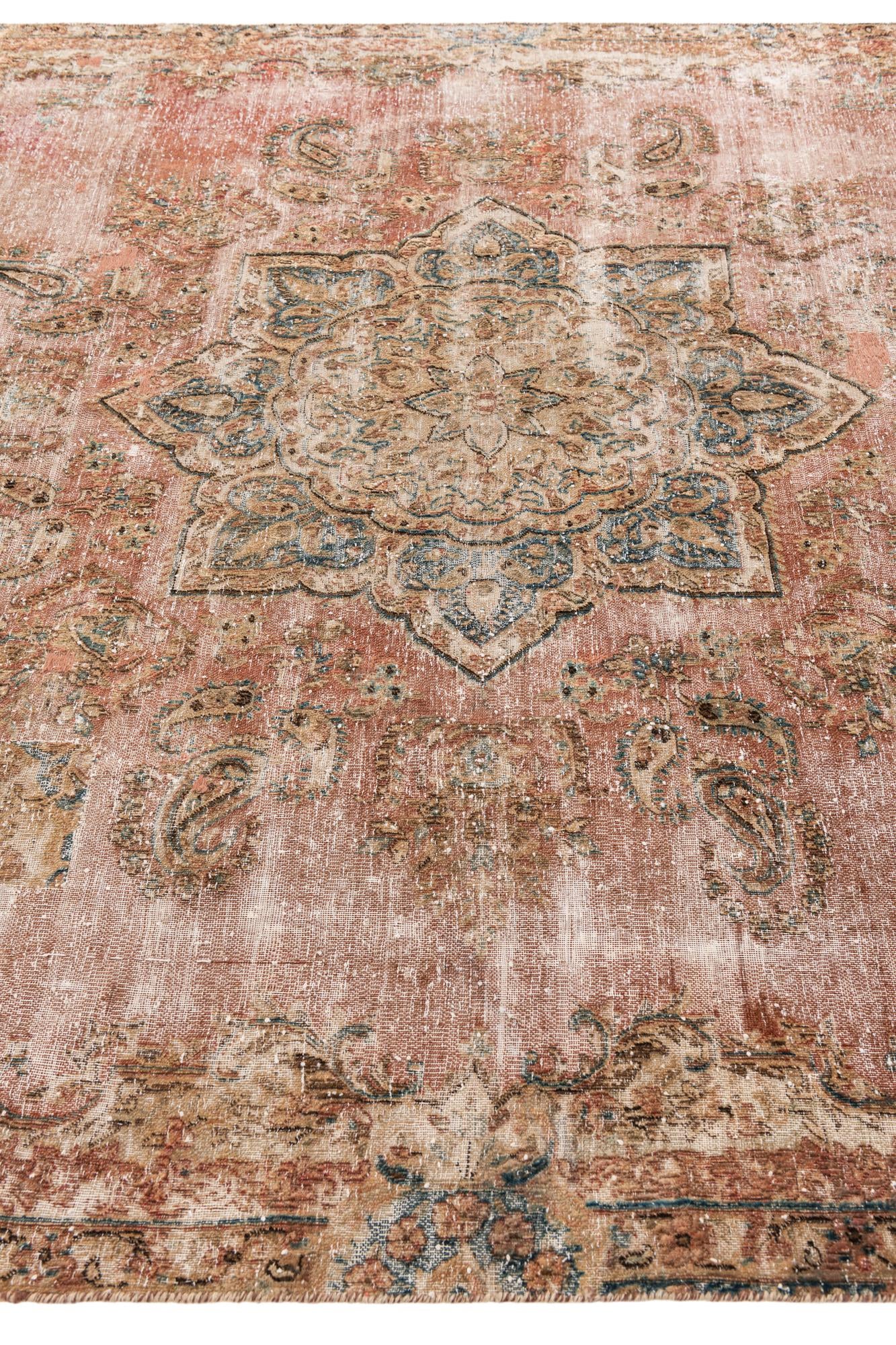 7' x 10' 10 Hand Knotted Ultra Vintage Persian Wool Rug