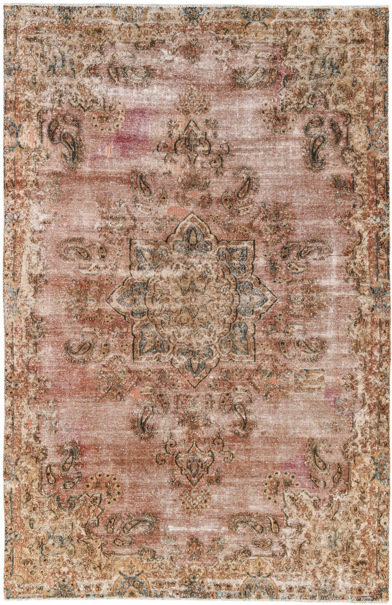 7' x 10' 10 Hand Knotted Ultra Vintage Persian Wool Rug