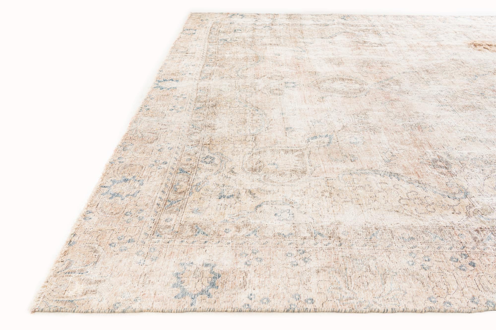 8' 6 x 10' 10 Hand Knotted Ultra Vintage Persian Wool Rug